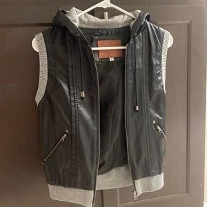 Leather Hoodie Vest